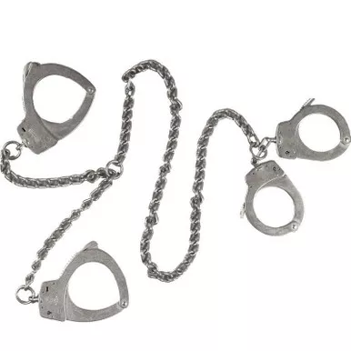 Smith & Wesson 12298 Model 1851 Chain-Linked Handcuffs Transport Restraint Cuffs, Nickel