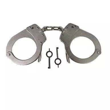 Smith & Wesson 350132 Model 1 Universal Chain-Linked Pin-Lock Handcuffs & Keys, Nickel