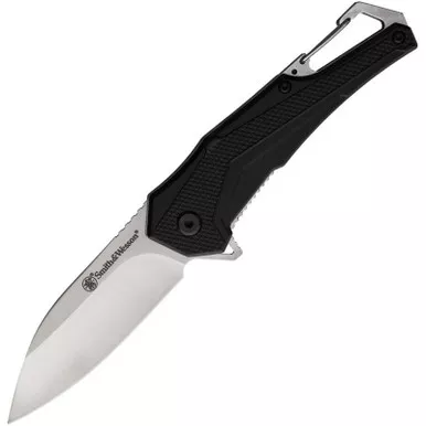 Smith & Wesson Oasis Carabiner Folding 3" Linerlock Knife Black Handles