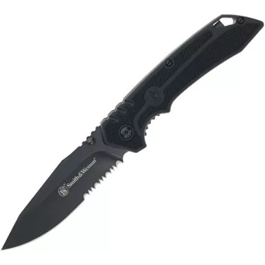 Smith & Wesson Special Ops Part Serrated folidng 3.5" Black Linerlock