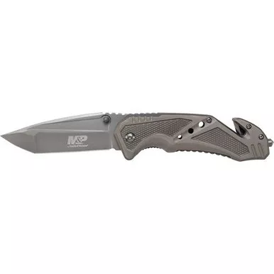 Smith & Wesson SWMP11G M&P Liner Lock Folding Knife 3.79" 7Cr17MoV High Carbon Stainless Steel Tanto Blade, Green G-10 Handle