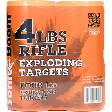Sonic Boom SBT014P Exploding Rifle Targets, 1 lbs, Orange, 4 Pack