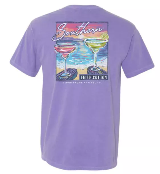 Southern Fried Cotton Sunset Sippin’ SS T-Shirt