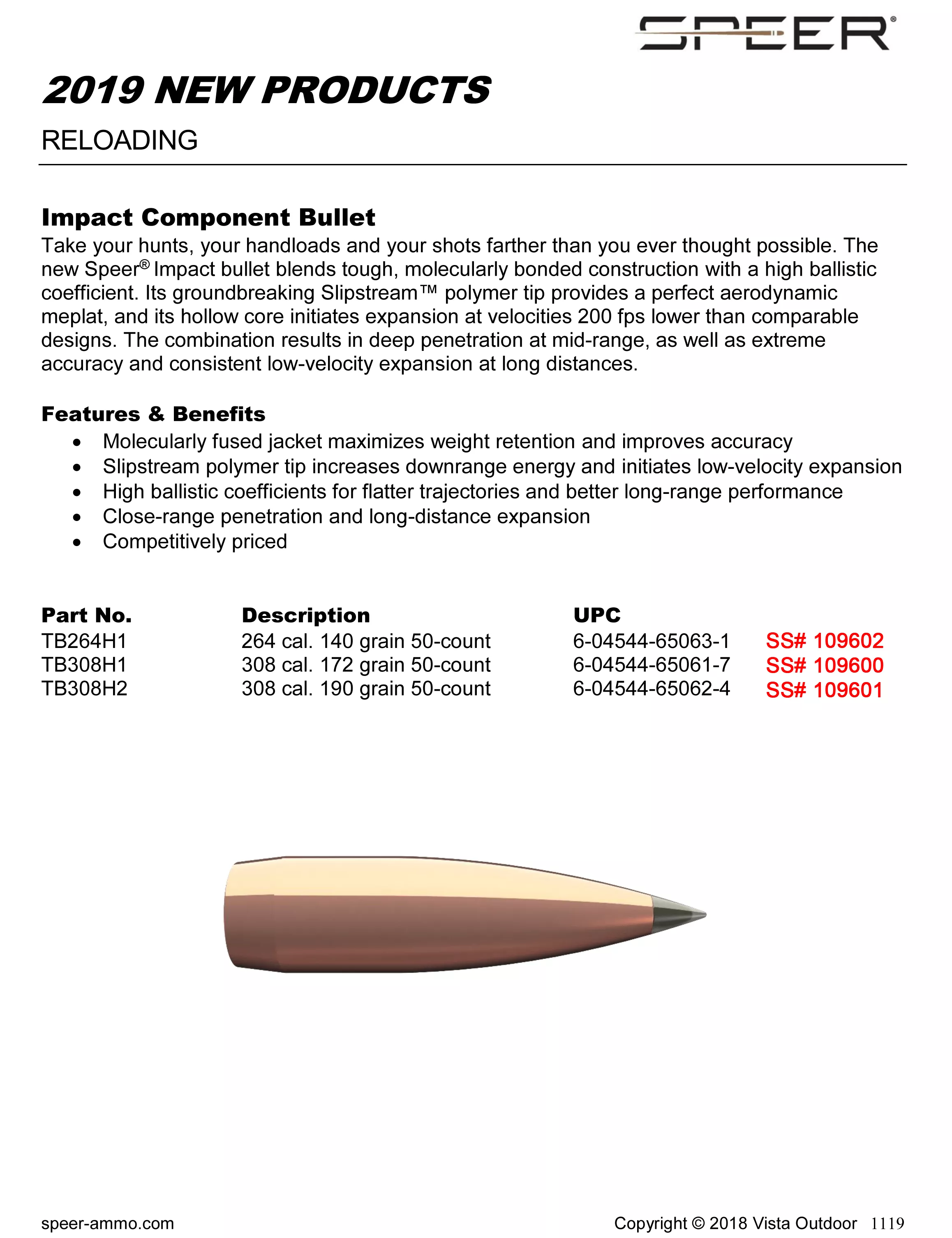 Speer Ammo Impact, Speer Tb308h1 Bull .308 172 50