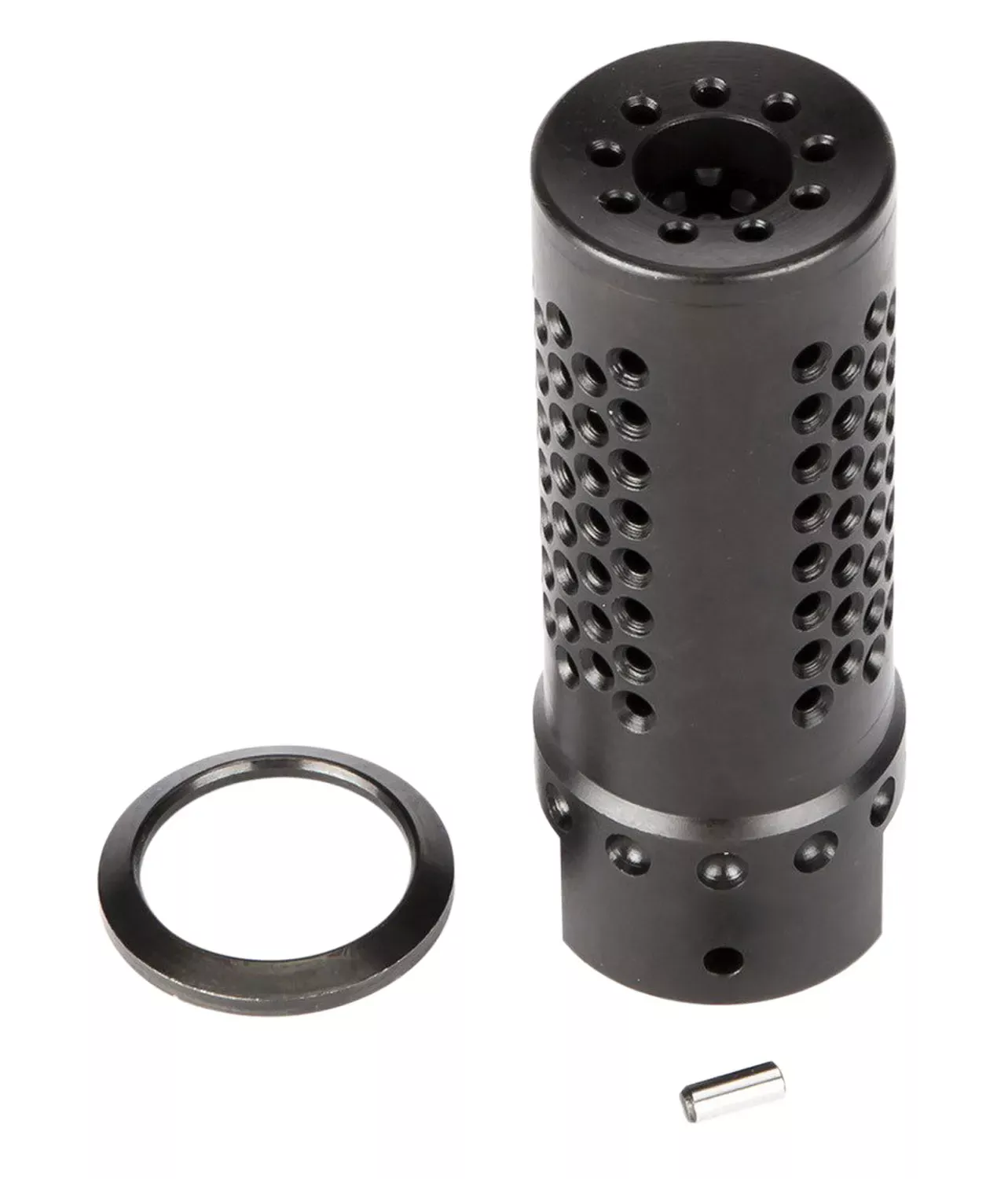 Spikes Tactical Dynacomp Extreme Muzzle Brake Black Nitride 416R Stainless Steel with 5/8″-24 tpi Threads & 2.25″ OAL for 308 Win
