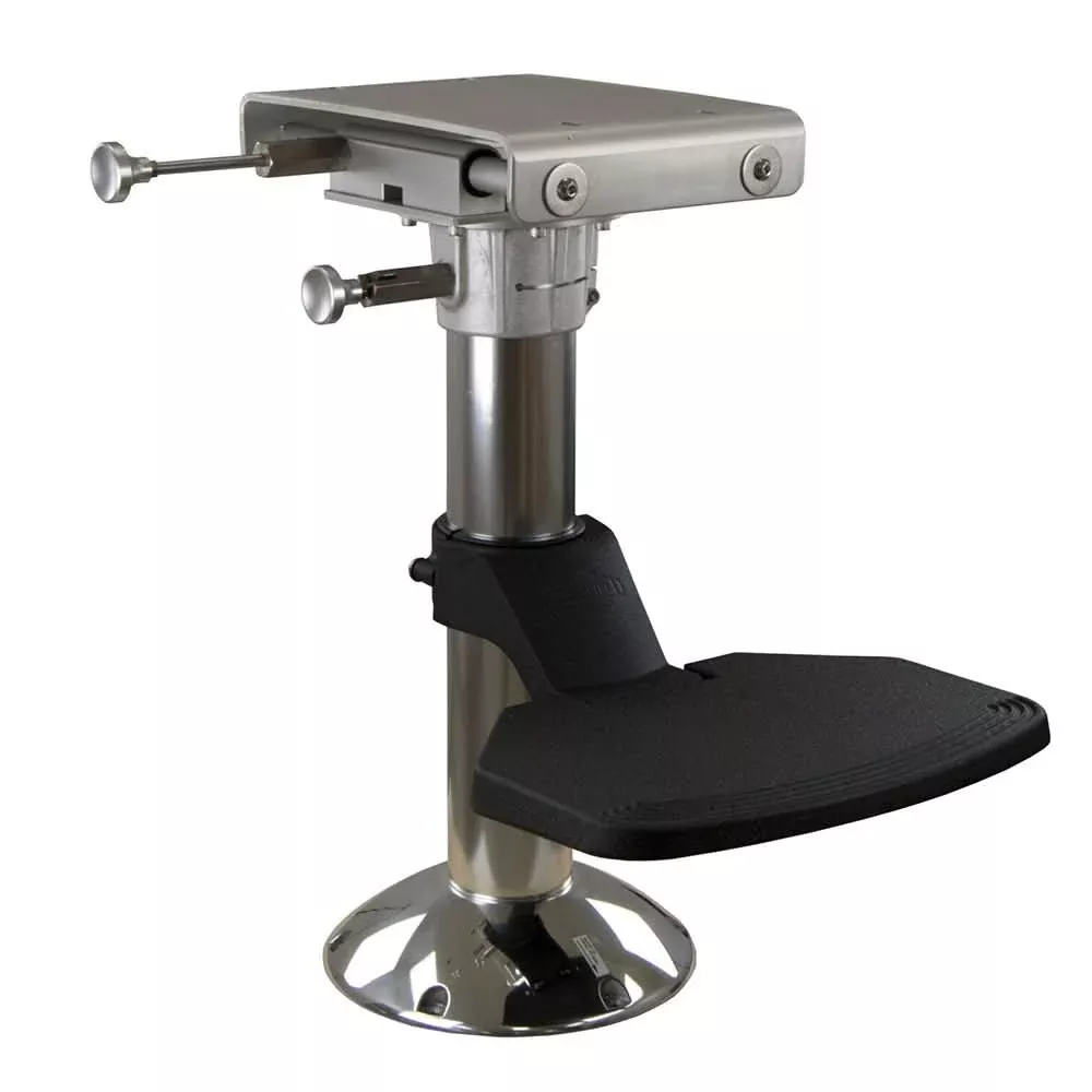 Springfield Marine 4-inch Offshore Fixed-Height Helm Pedestal Package with Swivel and Flip-Up Footrest – 1457545