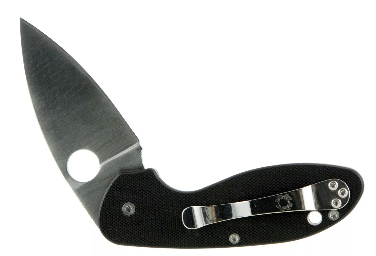 Spyderco Efficient 2.98″ Folding Drop Point Plain 8Cr13MoV SS Blade Black G10 Handle Includes Pocket Clip