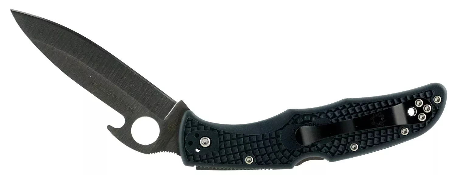 Spyderco Endura 4 Lightweight 3.81" Folding Drop Point w/Gut Hook Plain VG-10 SS Blade/Gray FRN Handle Includes Pocket Clip