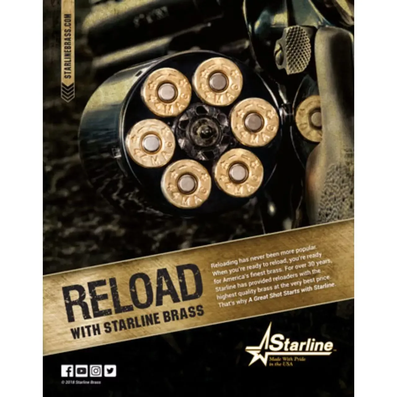 Starline Brass Unprimed Cases 41 Rem Mag Handgun Brass – 100 Per Bag