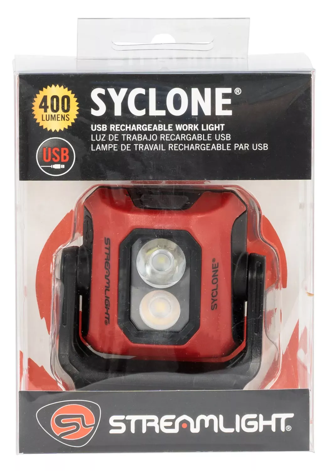 Streamlight Syclone Worklight 100/200/400 Lumens White LED Red Thermoplastic