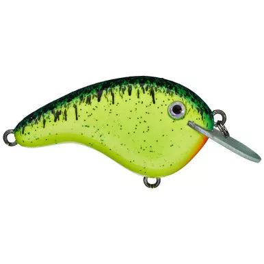 Strike King Chick Magnet Jr. Flat Sided Crankbait Chartreuse Silver Back 1/4OZ 2-4
