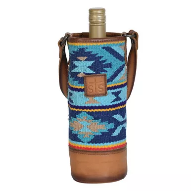 STS Mojave Sky Multi-Blue Aztec Single Wine Bag (STS-31026)