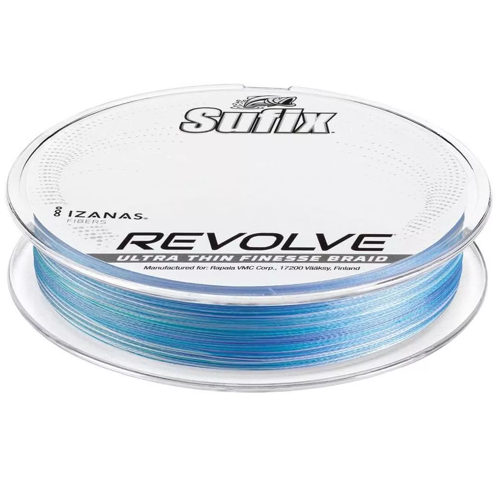 Sufix Revolve Braid 6 lb Coastal Camo – 200 Yards for Spinning and BFS – 691-506CC