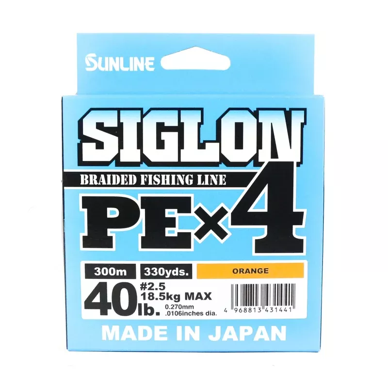 Sunline P.E Line X4 Siglon 300M P.E 2.5 40LB Orange (1441)