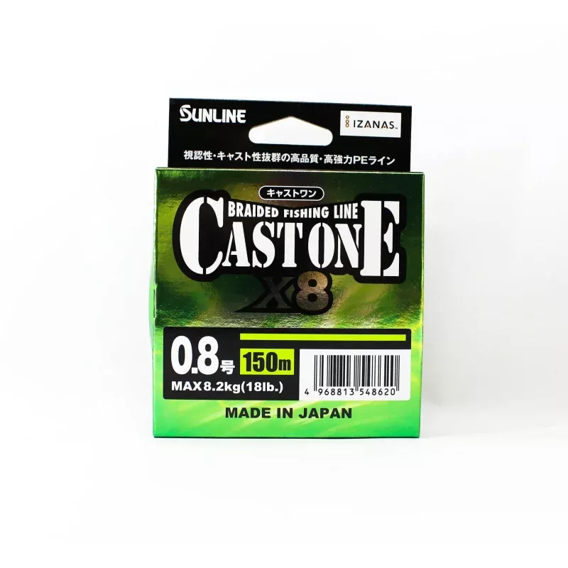 Sunline P.E Line X8 Cast One HG 150M P.E 0.8 12lb Light Green (8620)