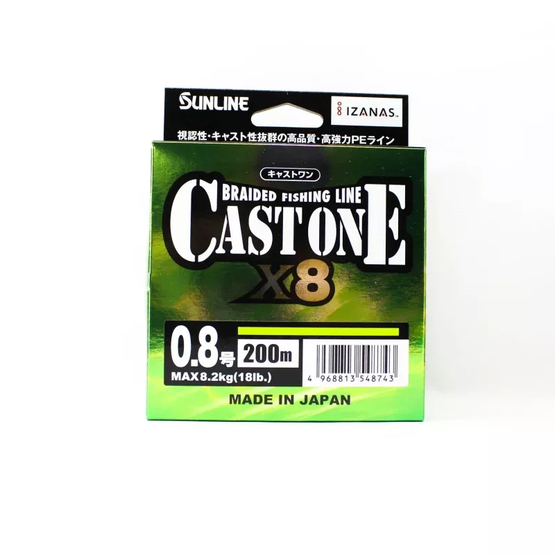 Sunline P.E Line X8 Cast One HG 200M P.E 0.8 12lb Light Green (8743)