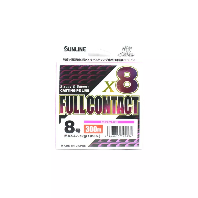 Sunline P.E Line X8 Full Contact Casting 300m P.E 8 105lb Pink (5834)