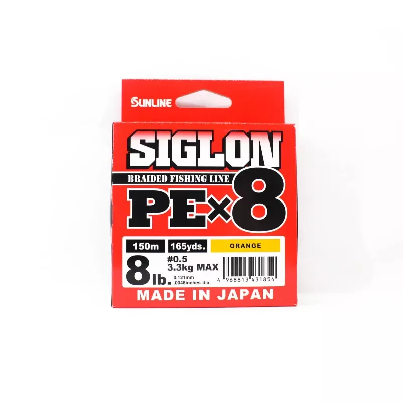 Sunline P.E Line X8 Siglon 150M P.E 0.5 8LB Orange (1854)