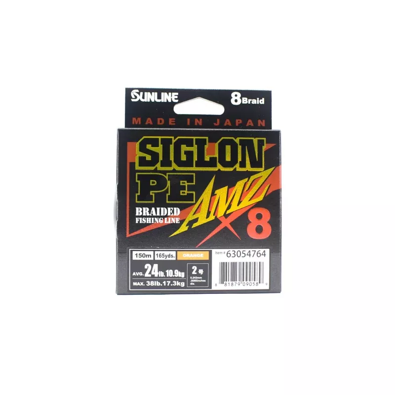 Sunline P.E Line X8 Siglon AMZ 150m P.E 2 24LB Orange (0589)