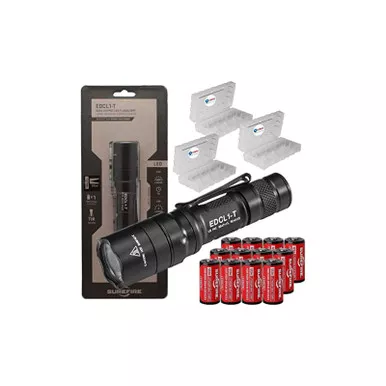 SureFire EDCL1-T 500 Lumen Tactical EDC Flashlight Bundle