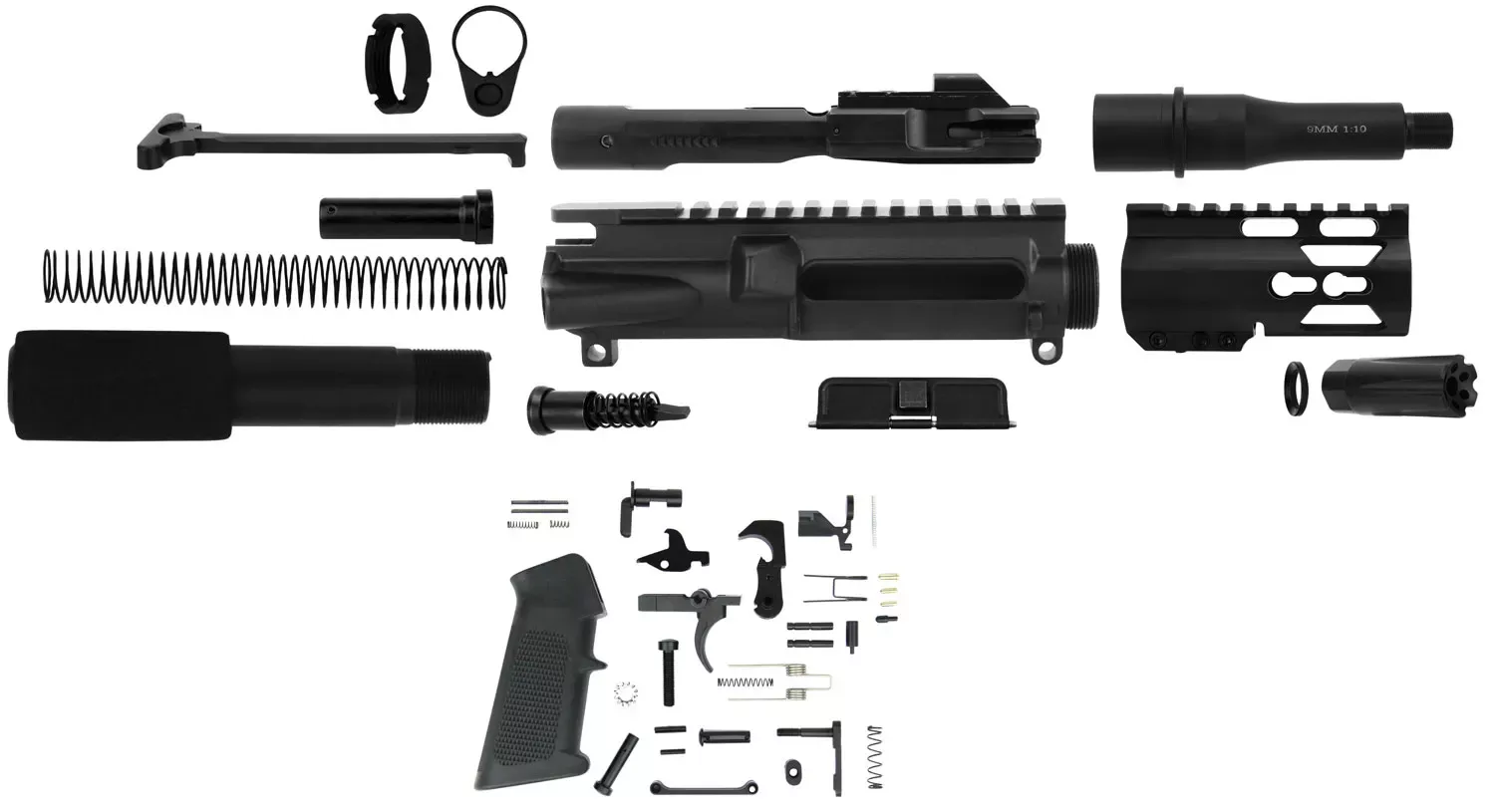 TacFire AR Build Kit, KeyMod, 9mm Luger, Black, Steel