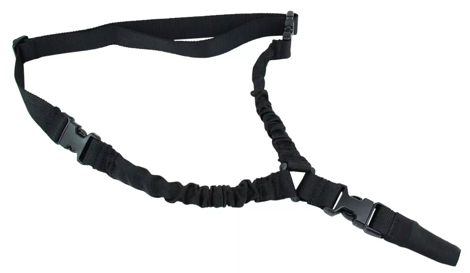 TacFire One Point Sling 30″-40″ L Adjustable Double Bungee Black Nylon Webbing for Rifle