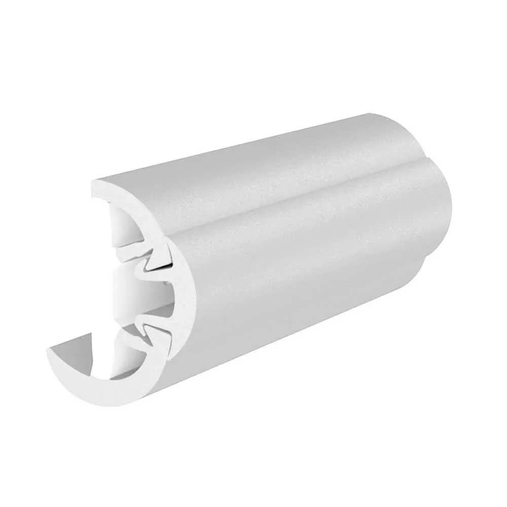 TACO Marine SuproFlex Rub Rail Kit with Flex Vinyl Overlay Insert – 1-5/8 inch Height x 7/8 inch Width x 60 Feet Length – White with White Insert – V11-9991WWK60-2