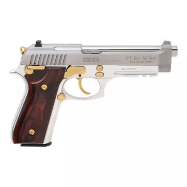 Taurus PT92 AFS-D Pistol 9mm Stainless Gold Accent 17 Rnd