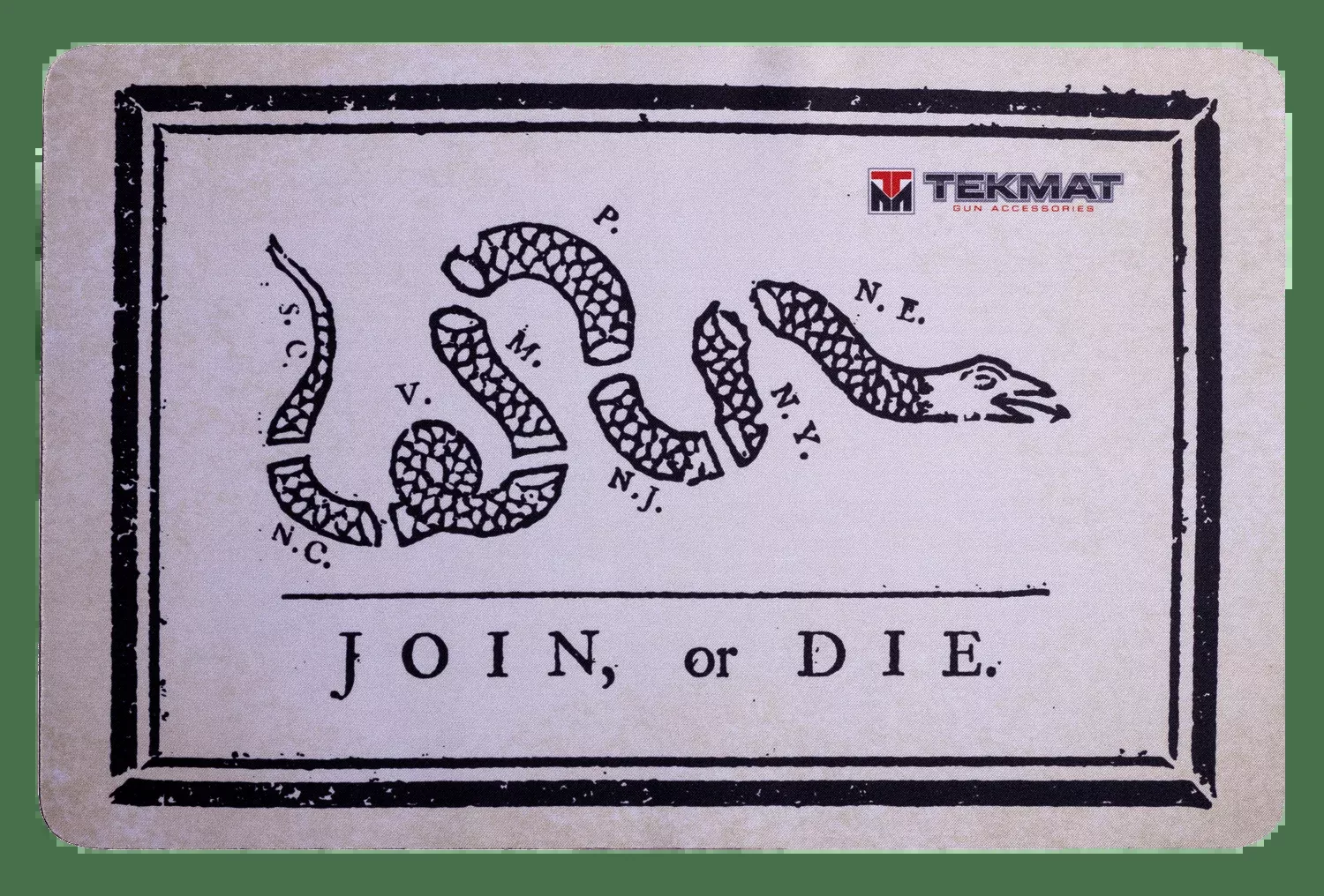 Tekmat Armorers Bench Mat - 11"x17" Join Or Die Flag