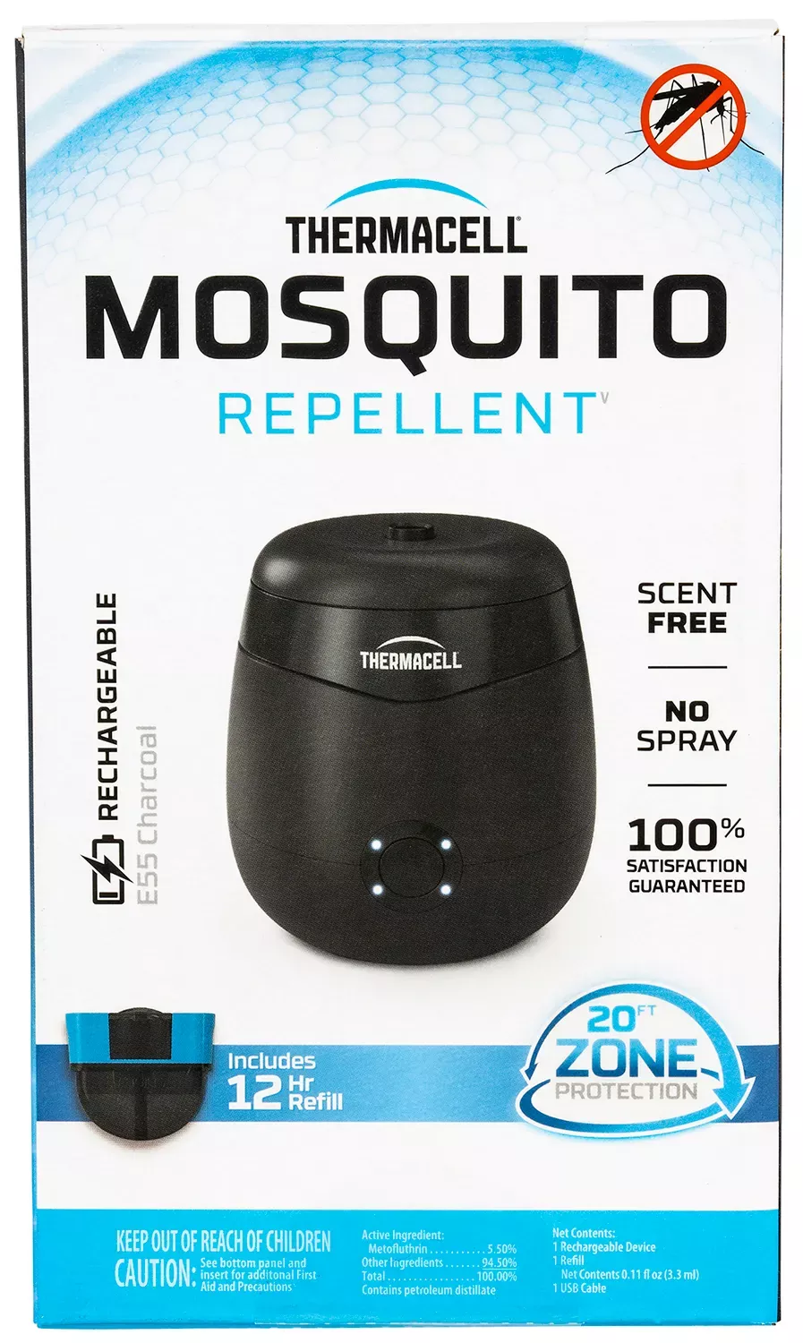 Thermacell E55X Rechargeable Mosquito Repeller - Charcoal