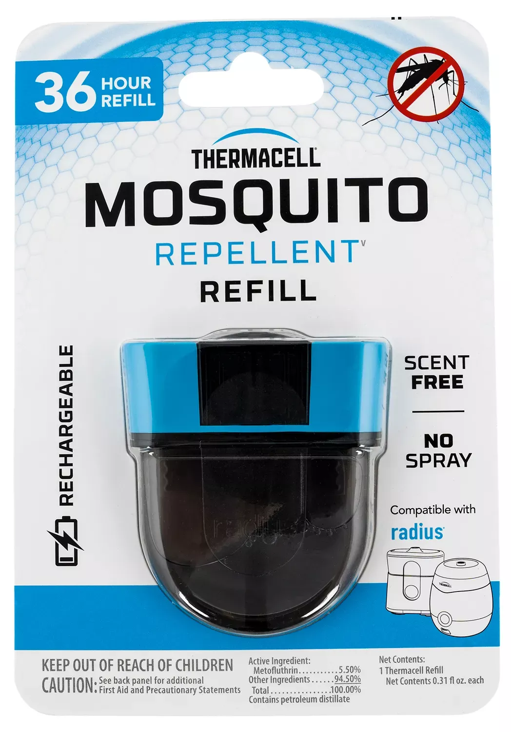 Thermacell Repellent Refill Black Effective 20 ft Fits Rechargeable E-Series & Radius Zone