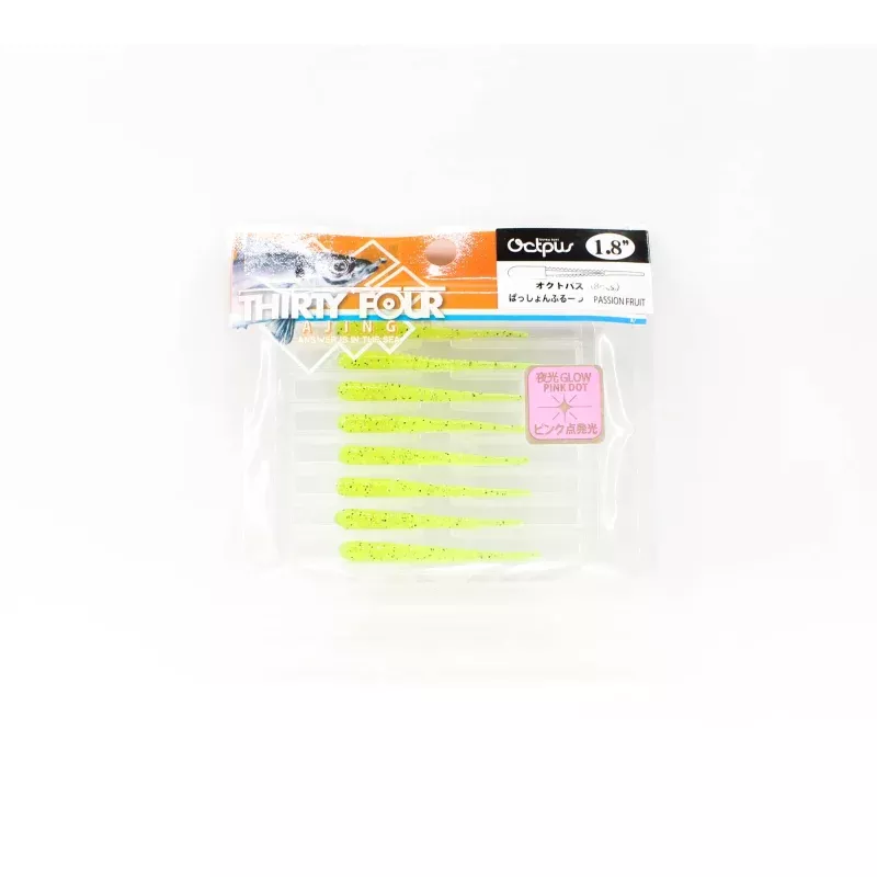 Thirty Four Soft Lure Octpus 1.8 Inch 8 per pack Passion Fruit (0900)