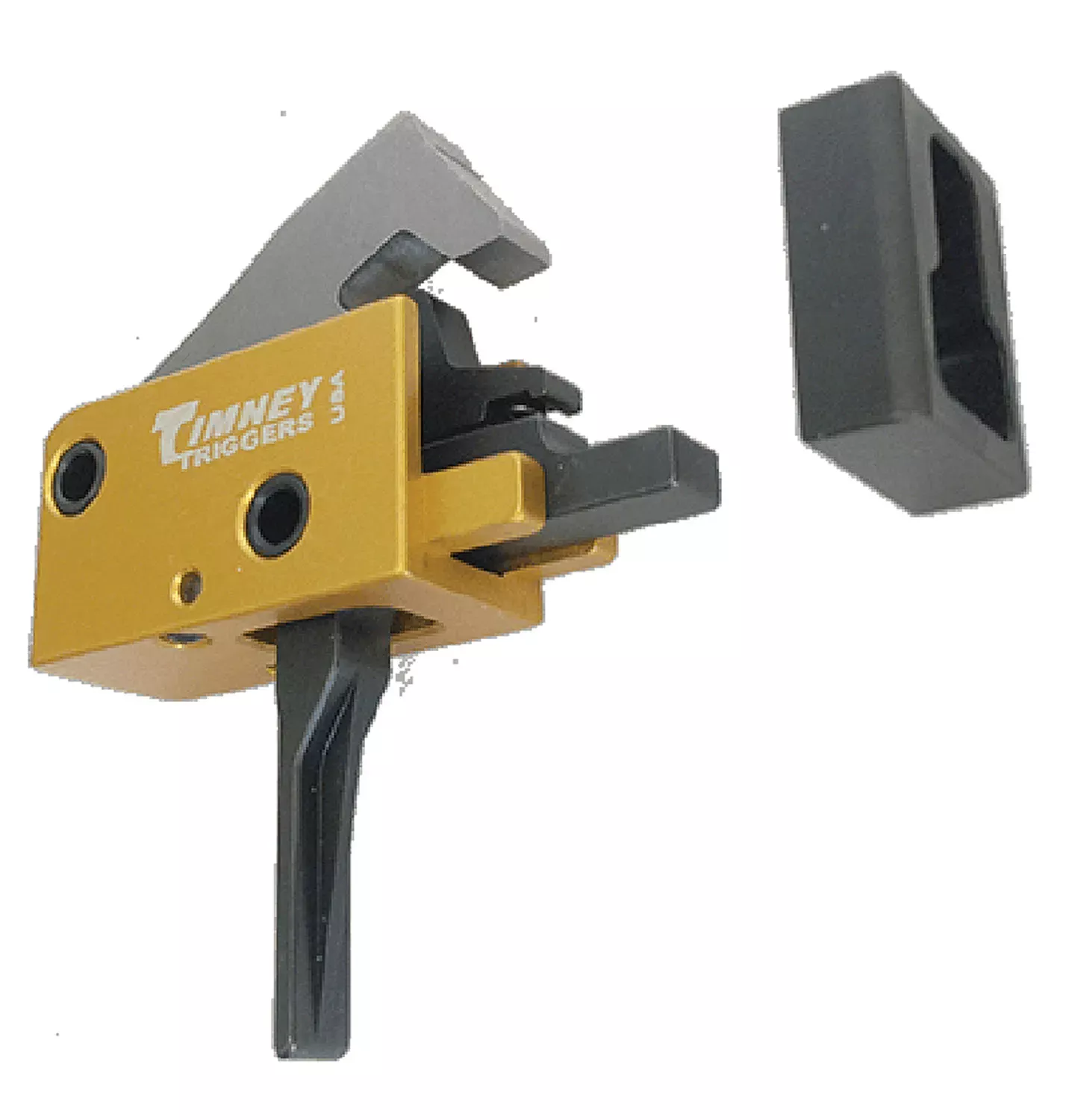 Timney Triggers PCC TriggerSingle-Stage Straight Trigger with 2.50-3 lbs Draw Weight & Black/Gold Finish for AR-Platform