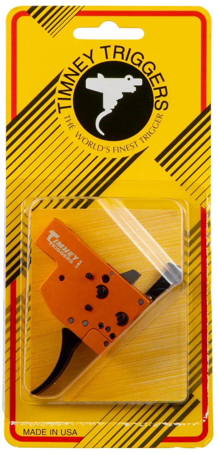Timney Triggers Replacement TriggerTwo-Stage Curved Trigger with 8 oz/1 lb Draw Weight & Black/Orange Finish for Tikka T3