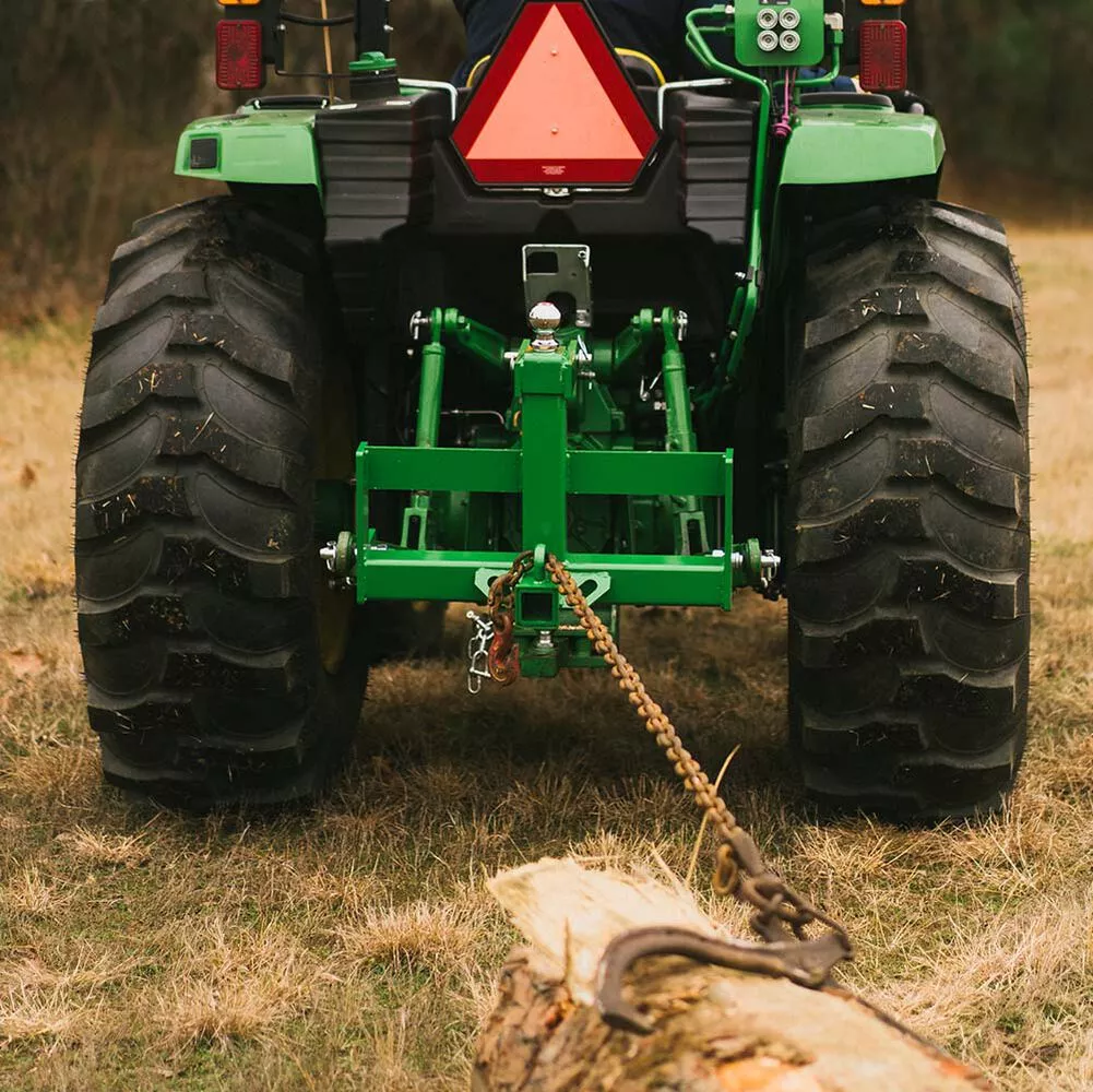 Titan Attachments Drawbar Hitch | Width 25.75″ | 560 lb Suitcase Weight Rack | 2 5/16″ Gooseneck Ball | Horsepower Up To 45 HP | For Tractor