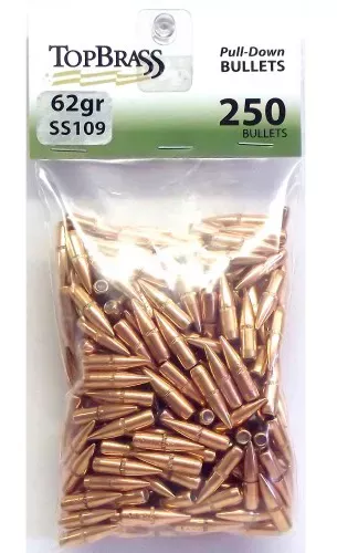 Top Brass Pull-Down223 Rem 62 gr Full Metal Jacket Boat-Tail (FMJBT) 250 Per Bag