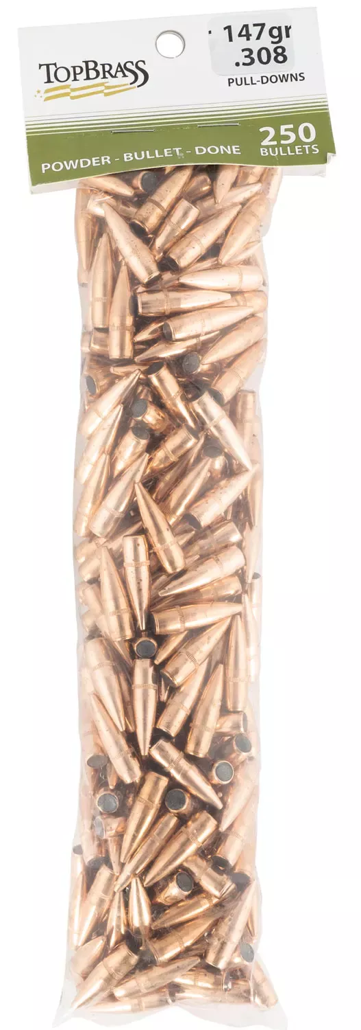 Top Brass Pull-Down308 Win 147 gr Full Metal Jacket Boat-Tail (FMJBT) 250 Per Bag