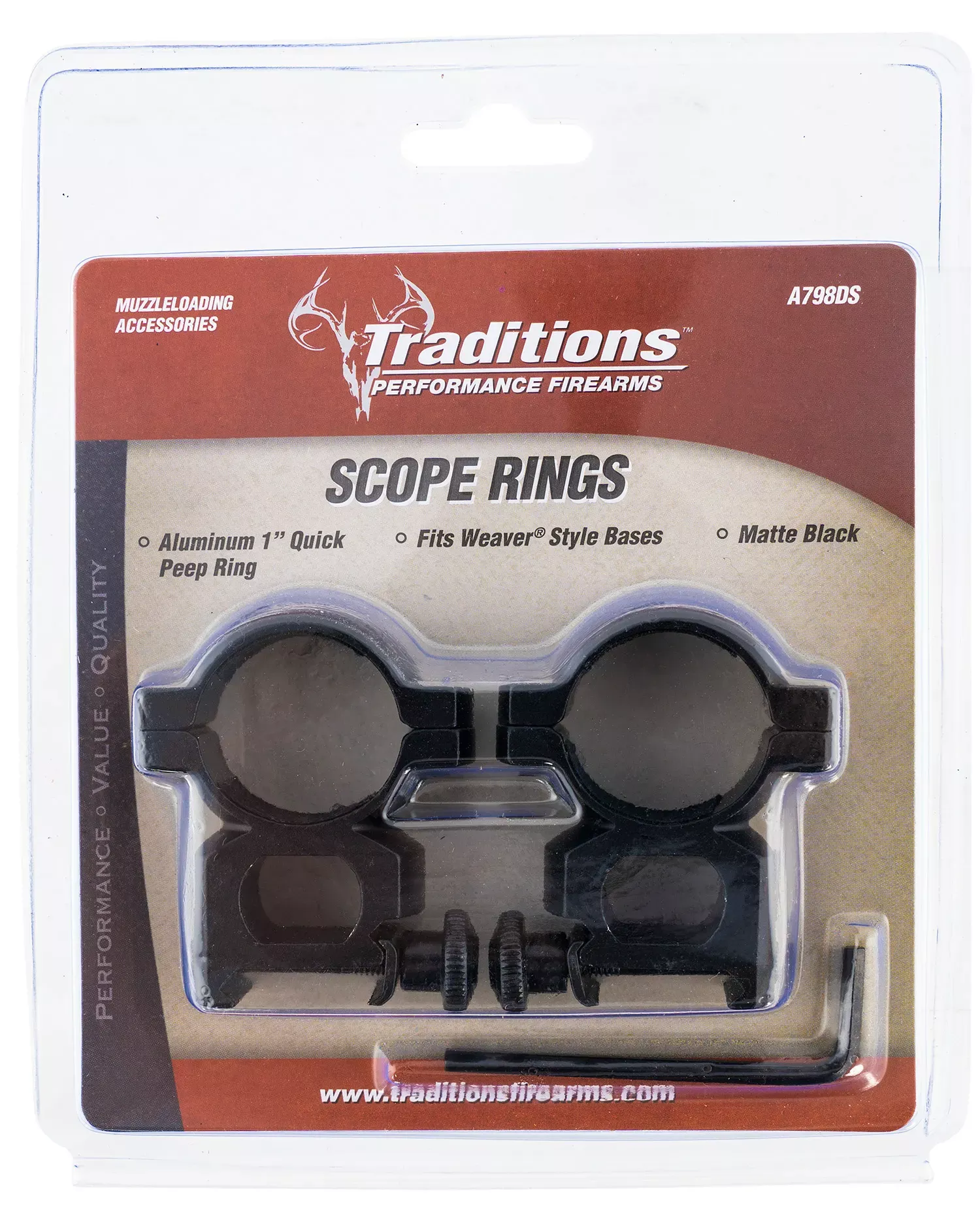 Traditions Scope Ring SetWeaver Quick Peep 1″ Tube
