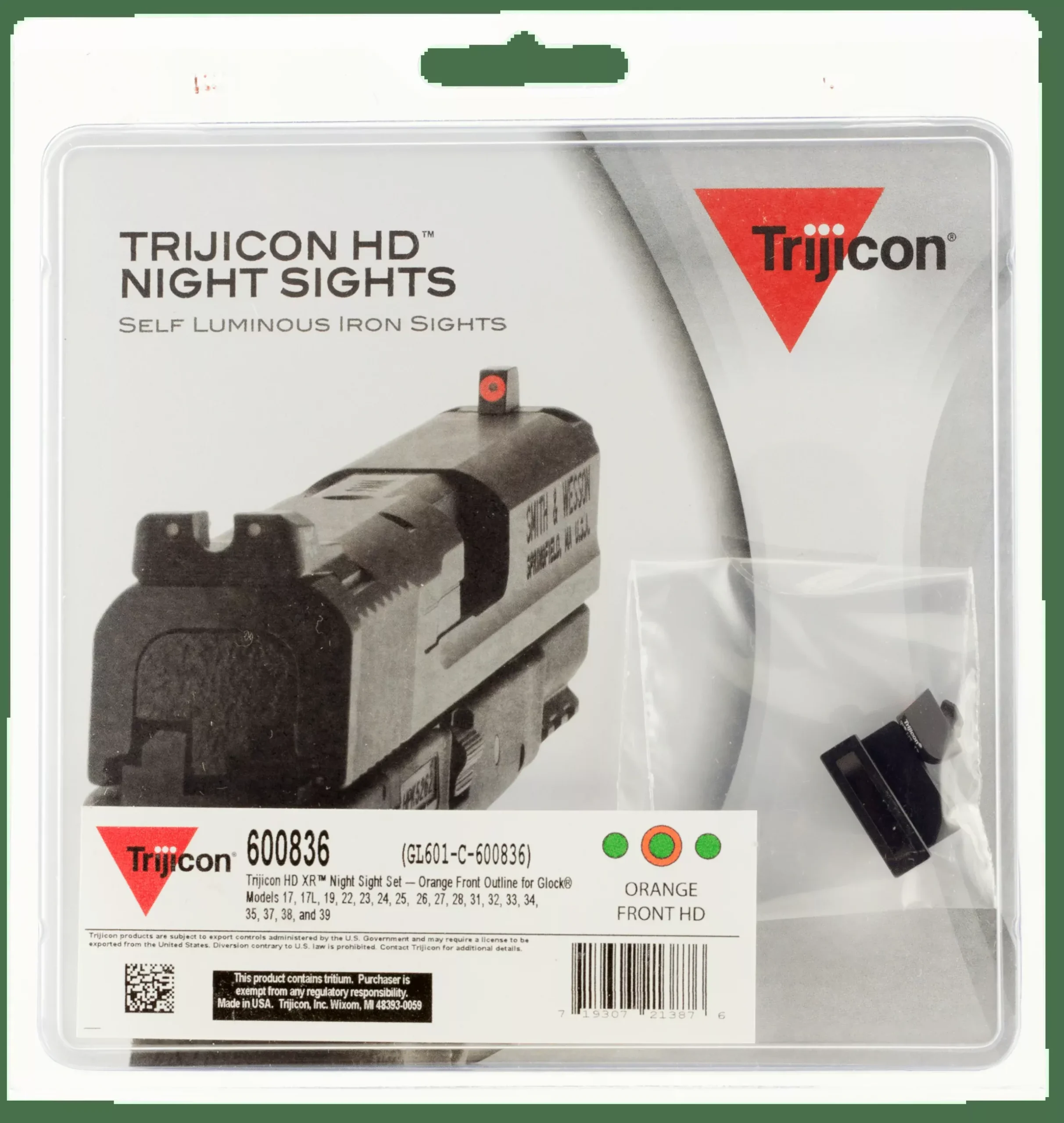 Trijicon Night Sight Set Hd Xr – Orange Outline For Glock 17