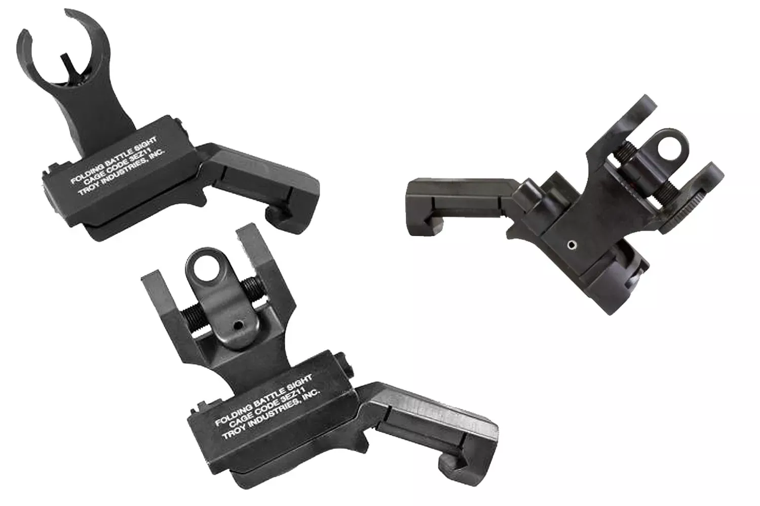 Troy Ind45 Degree BattleSight Offset Set HK Front, Round Rear Black for HK