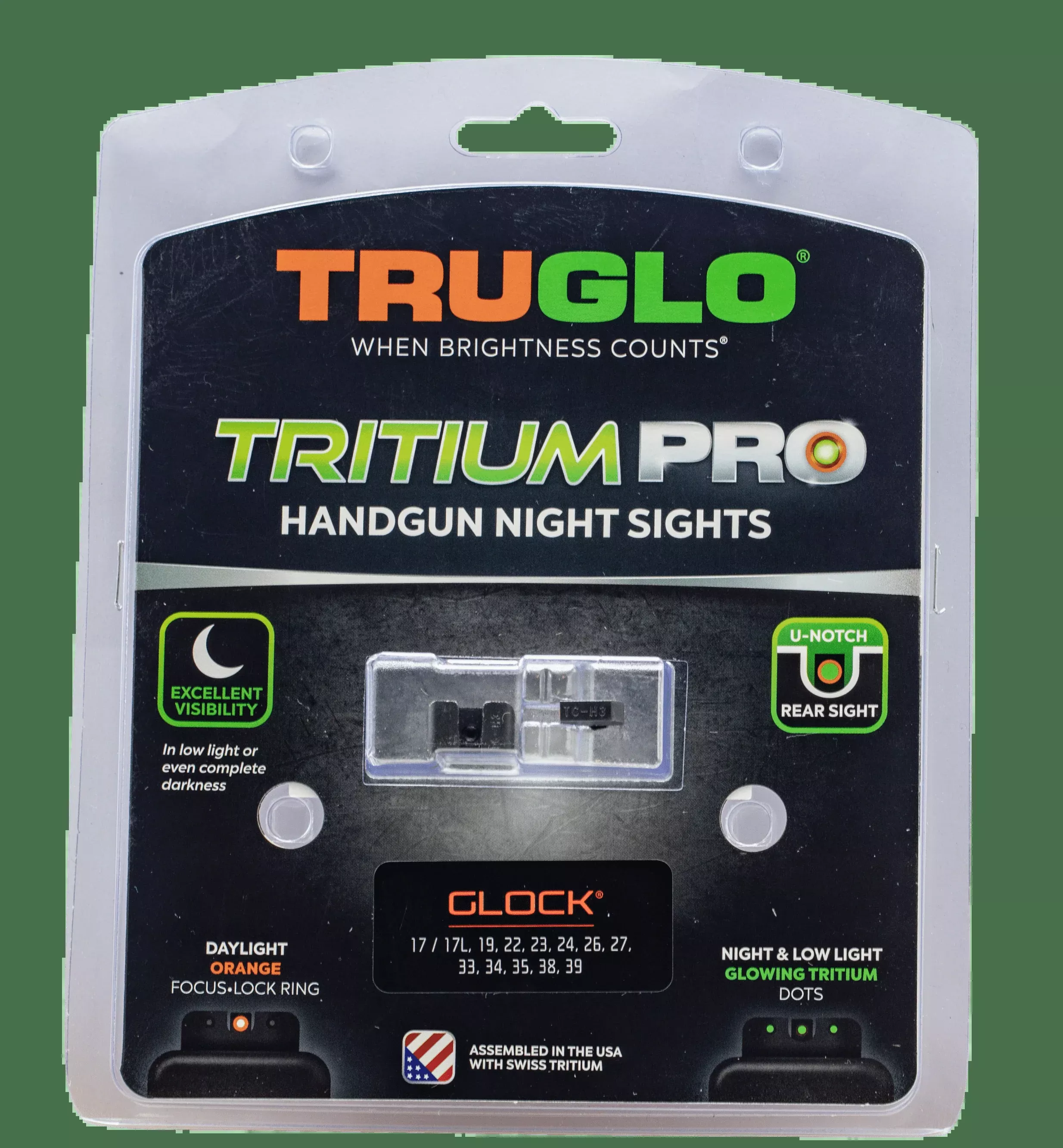 Truglo Tritium Pro Handgun Sights Glock Low Set