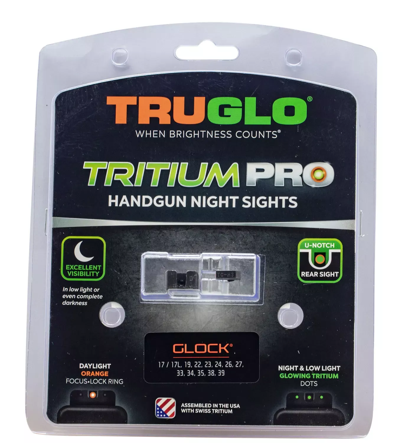 TruGlo Tritium Pro Night Sights for Most Glocks (Except MOS Variants)