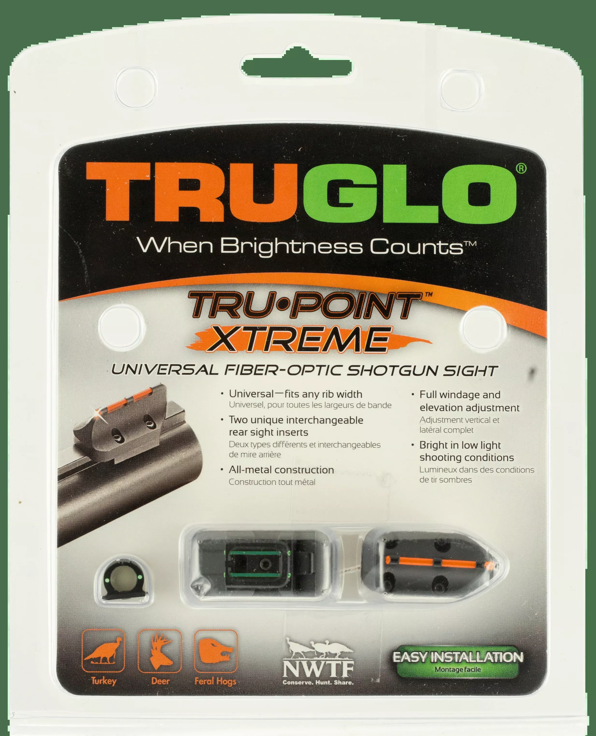 Truglo Xtreme Universal Shotgun Sights Black Front & Rear Sight