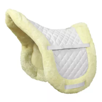 TUFFRIDER Sherpa Fleece Fully Lined Shaped White Saddle Pad (100416-01-STD)