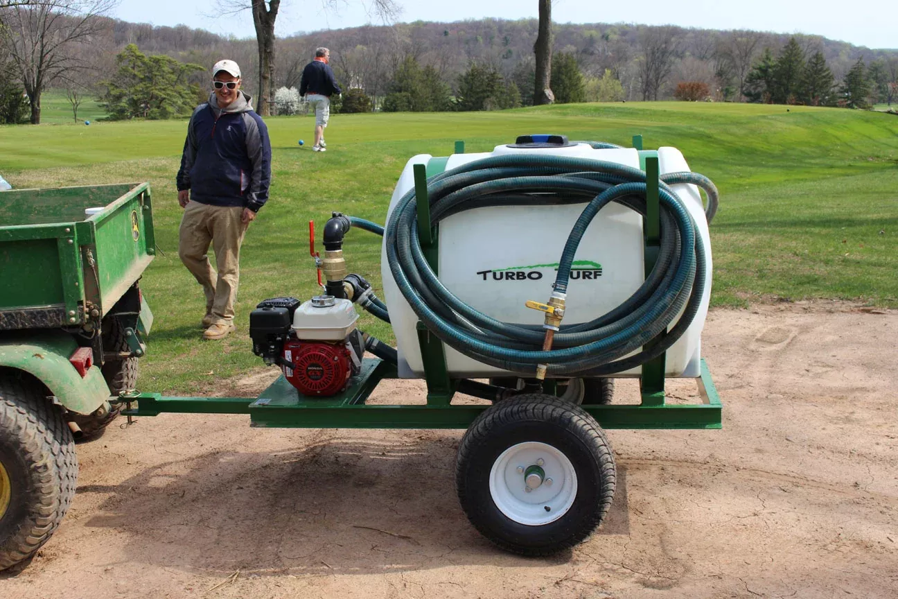Turbo Turf Hydroseeder | HS-150-P | Width 49” | Capacity 150-Gallon | Engine Horsepower 6.5 HP | Pull Type