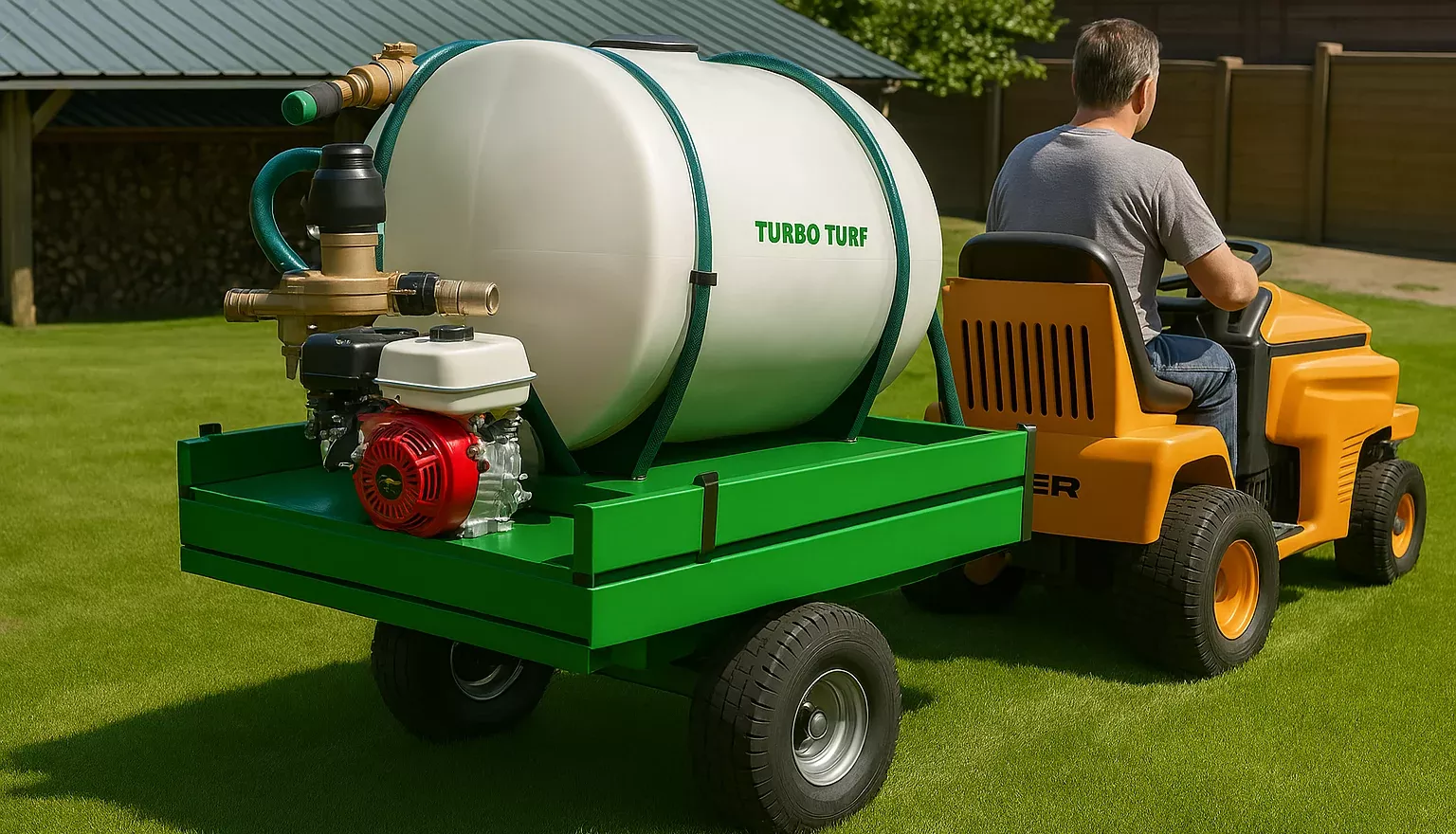 Turbo Turf Hydroseeder | Model HS-150 (Skid) | Width 49″ | Capacity 150 Gallon | Engine Horsepower 6.5 HP | For Golf Courses & Lawn Renovation