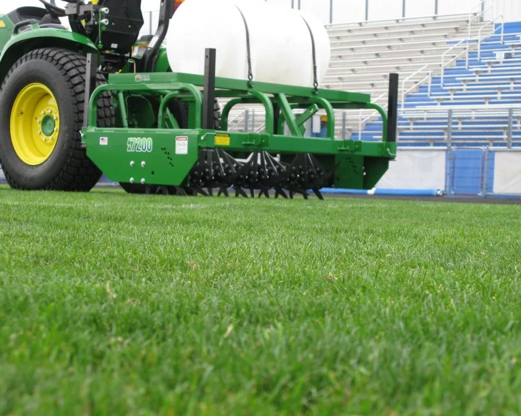 TurfTime Advantage Aerator | Model AA-6000 | Overall Width 60″ | Capacity 65 Gallons | Horsepower 25-40 HP | For Tractors