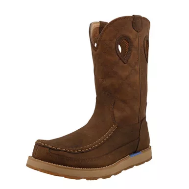 TWISTED X Men's 11" Work Pull On Wedge Sole Brunette/Pecan Boots (MCBX001)