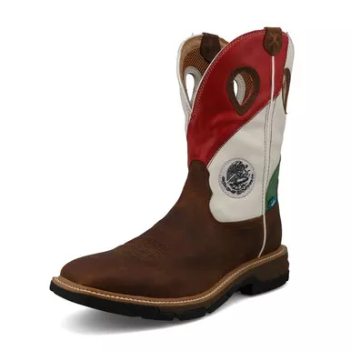 TWISTED X Men’s 11in Western Copper Brown and Multi Work Boots (MXBW006)