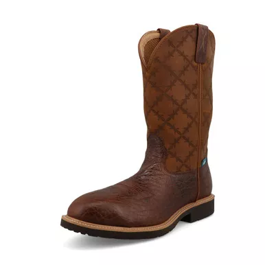 TWISTED X Men's 12in Western Brown/Squash Work Boots (MXBNW09)